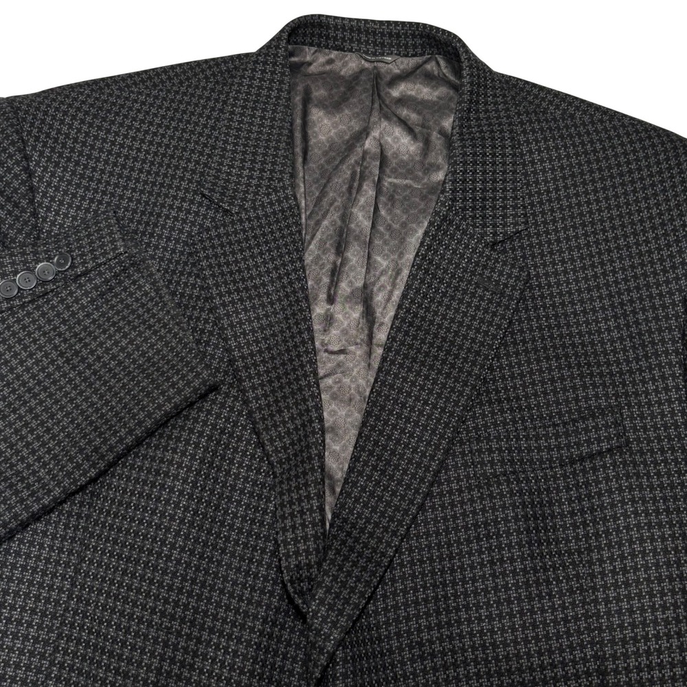 Oak Hill Sport Coat Men 4XL 58R 60R Black Grey Micro Pattern Blazer Big and Tall
